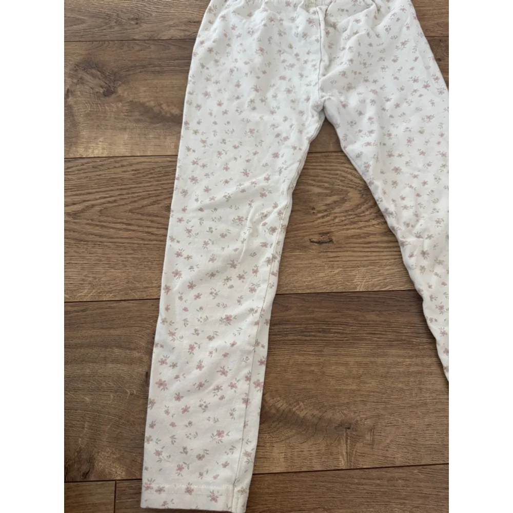 Girls Jamie Kay Leggings Size 6 White Pink Floral - Picture 2 of 7